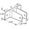 Prime-Line Two Ear Wall Bracket, For 1-1/4 in. Panels, Zinc Alloy, Chrome Plated Finish (Single Pack) 656-6368-T - alternate 2